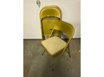 Vintage Meco Gold Folding Chairs (4)