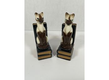 Small Cat Book Ends - Made In Japan
