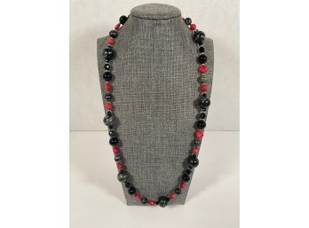 Jay King Black & Red Stone Necklace