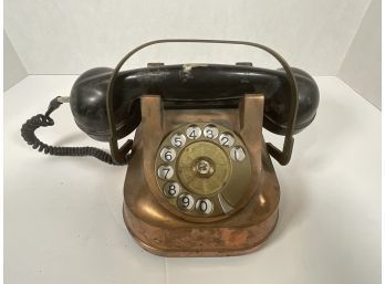 Vintage Copper Rotary Dial Phone