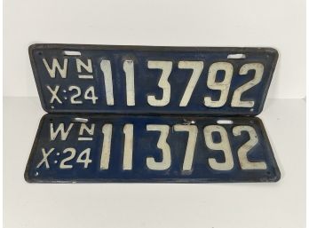 1924 Washington State License Plates