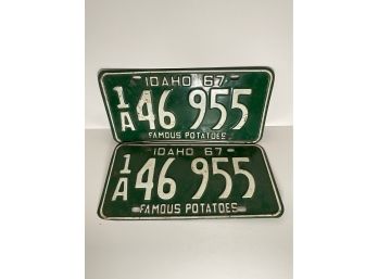 1967 Idaho License Plates