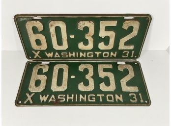 1931 Washington License Plates