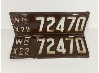 1922 Washington State License Plates