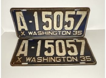 1935 Washington State License Plates