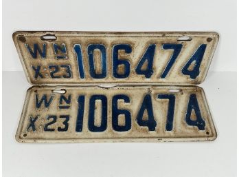 1923 Washington State License Plates