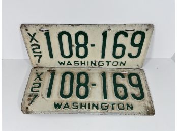 1927 Washington State License Plates
