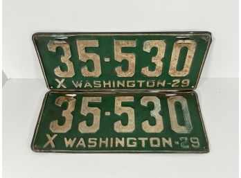 1929 Washington License Plates