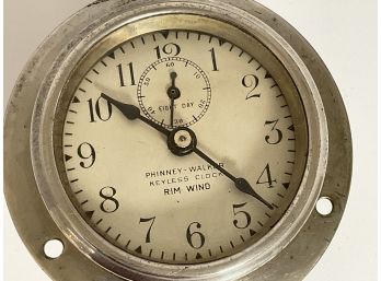 Antique Phinney Walker Rim Wind #35 Auto Clock - 1920's