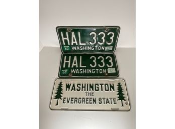 1960 Washington License Plate & Evergreen State Plate