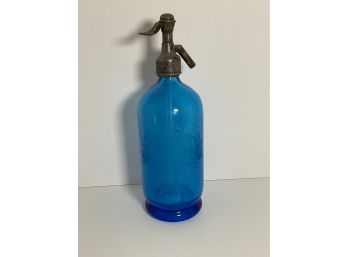 Vintage Crystal Springs Seltzer Bottle - Blue