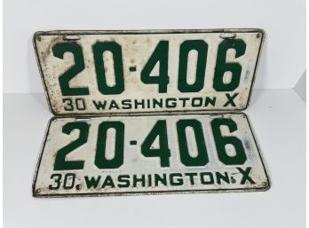 1930 Washington License Plates