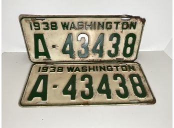 1938 Washington State License Plates