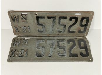 1921 Washington State License Plates