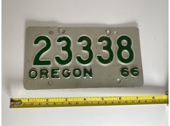 1966 Oregon Motorcycle License Plate