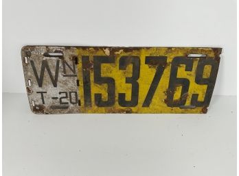 1920 Washington State License Plate