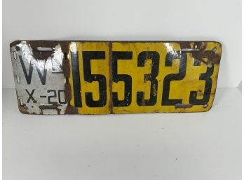 1920 Washington State License Plate