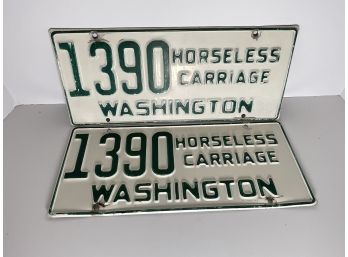 Washington State Horseless Carriage License Plates -