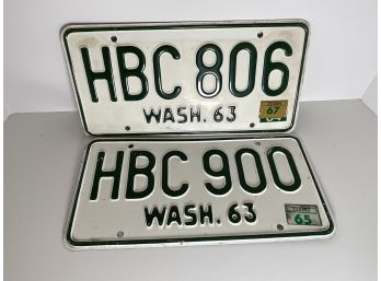 1963 Washington License Plates