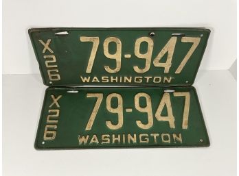 1926 Washington License Plates