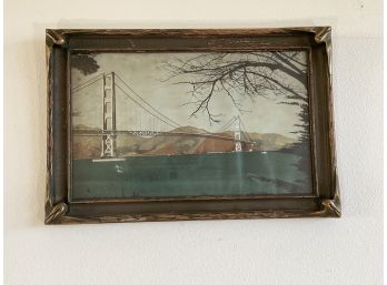 Antique Watercolor Of Golden Gate Bridge