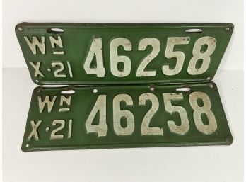 1921 Washington State License Plates