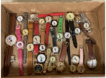 Collection Of Mickey Mouse Watches - Parts, Not Tested.