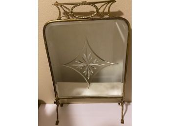Antique Beveled Mirror Fireplace Screen