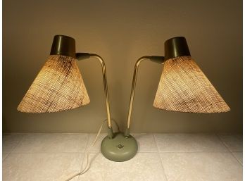 Mid Century Twin Desk Lamp - Fiberglass