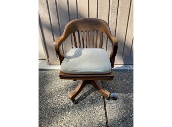 Antique Wood Bankers Chair