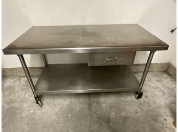 Stainless Steel Table On Wheels