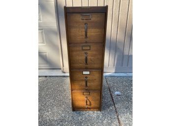 Antique HS Crocker Co. 4 Drawer Wood File Cabinet