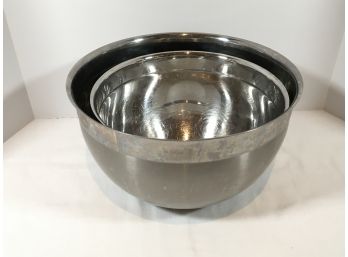 Set Of Two Rosle' German Stainless Mixing Bowls