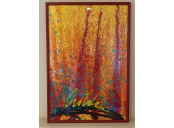 Chihuly Red Spears Acrylic Lithograph