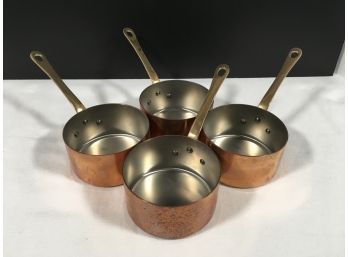 4 Small Copper Sauce Pans