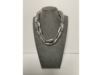 Maasai Silver Elongated Faceted Beads