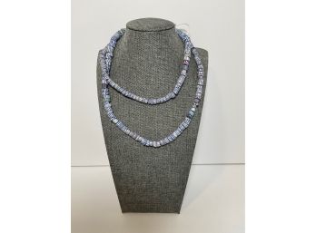 Blue & White Awalleh Chevron Beads