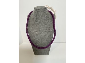 Purple Sandcast Cylinder Beads
