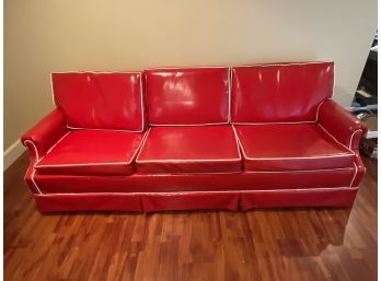 1950's At Deco Red Vinyl Sleeper Couch !