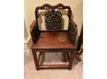 Chinese Qing Rosewood Carved Armchair