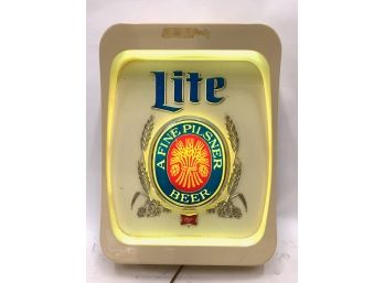 Miller Lite Beer Advertisement Light Up Sign