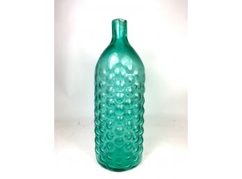 Large Textured Vintage Blown Glass Bottle