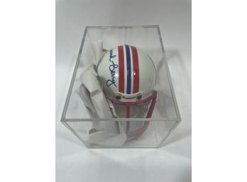 Raymond Berry Hand-signed Miniature Patriots Helmet