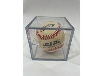 Pete Rose Hand-signed Game Ball In Case