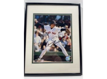 Hand Signed Red Sox Pitcher Photograph