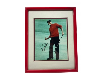 Hand Signed Tiger Woods Framed Photograph