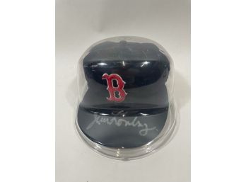 Jim Lonborg Hand-signed Red Sox Hat In Case