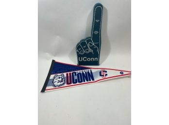 Uconn Foam Finger And Pennant