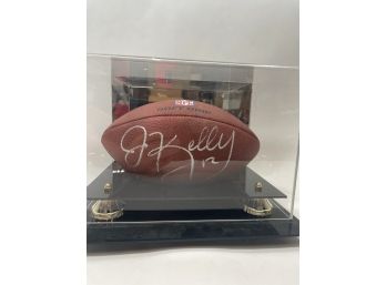 Jim Kelly Hand-signed NFL Football In Case