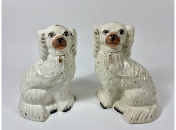 Pair Of 19th C. Victorian Staffordshire Dog Sculptures